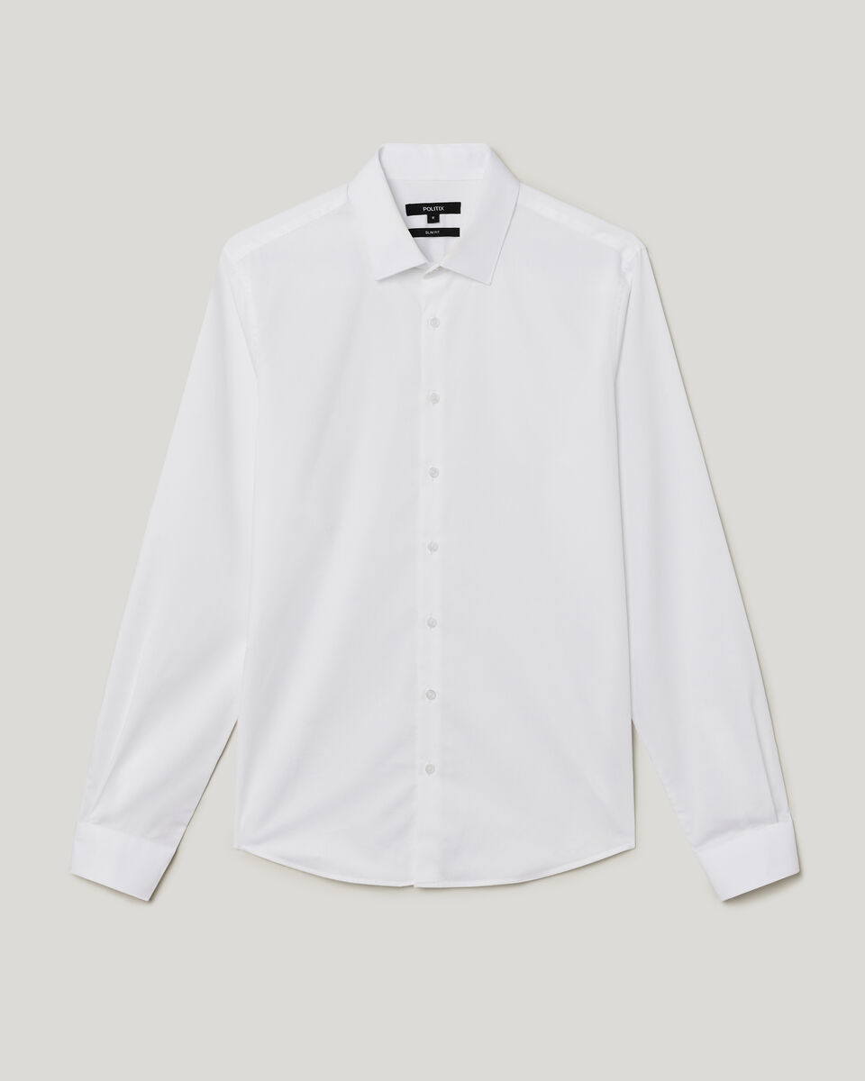 Elijah Long Sleeve Shirt, White, hi-res